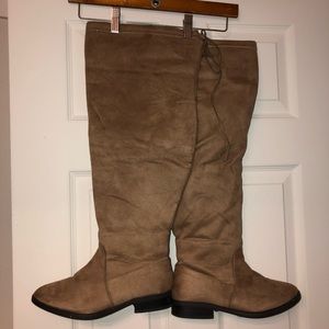 Women’s brown thigh high boots